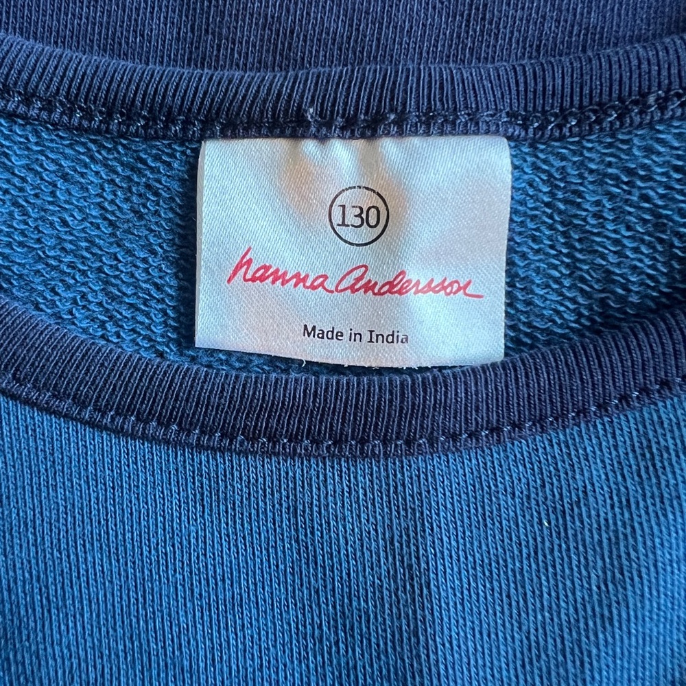 Hanna Andersson Color Pop Pocket dress in Navy, size 8 - Picture 3 of 5